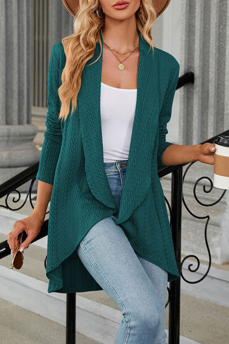 Kaynafashions - Casual Solid Asymmetrical Turndown Collar Tops