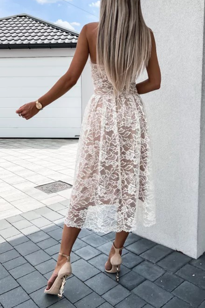 Kaynafashions - Sexy Solid Lace Strapless Cake Skirt Dresses