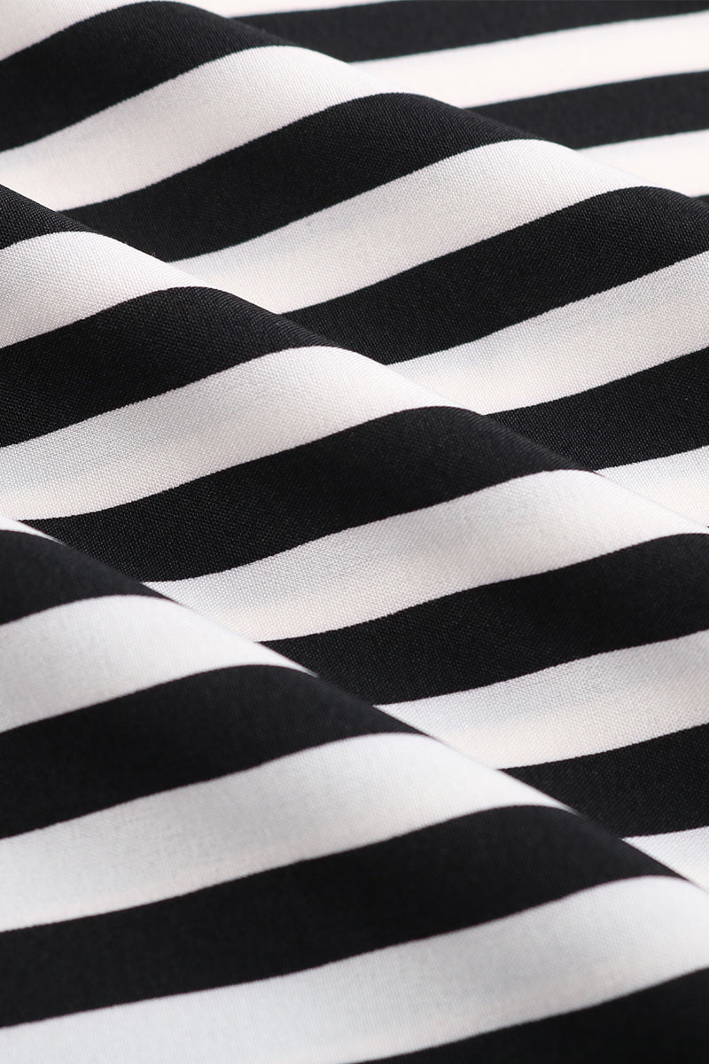 Kaynafashions - Sweet Elegant Striped Printing Stringy Selvedge Turtleneck A Line Dresses(4 Colors)