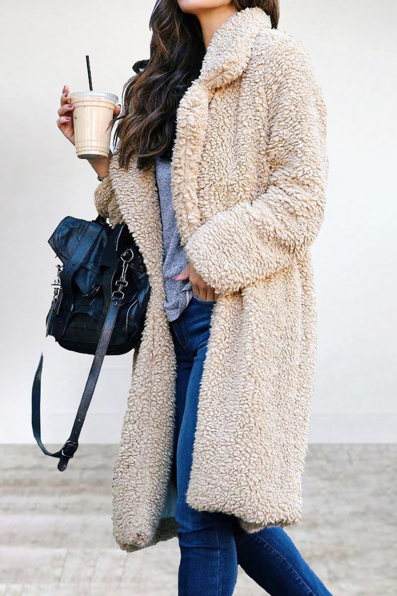 Kaynafashions - Casual Solid Patchwork Turndown Collar Outerwear