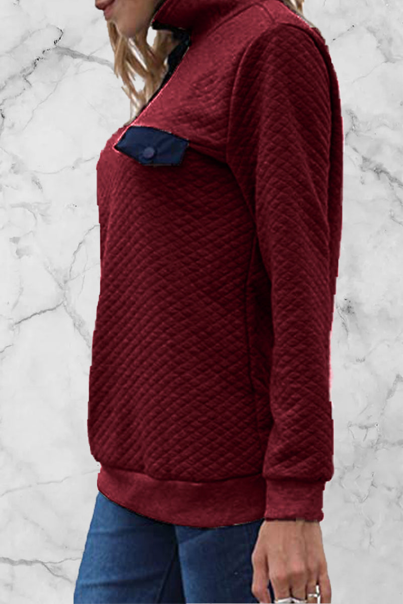 Kaynafashions - Fashion Casual Solid Patchwork Turtleneck Tops