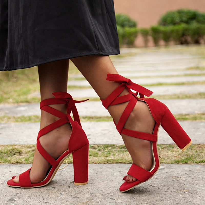 Kaynafashions - Elegant Cross Straps Opend Shoes