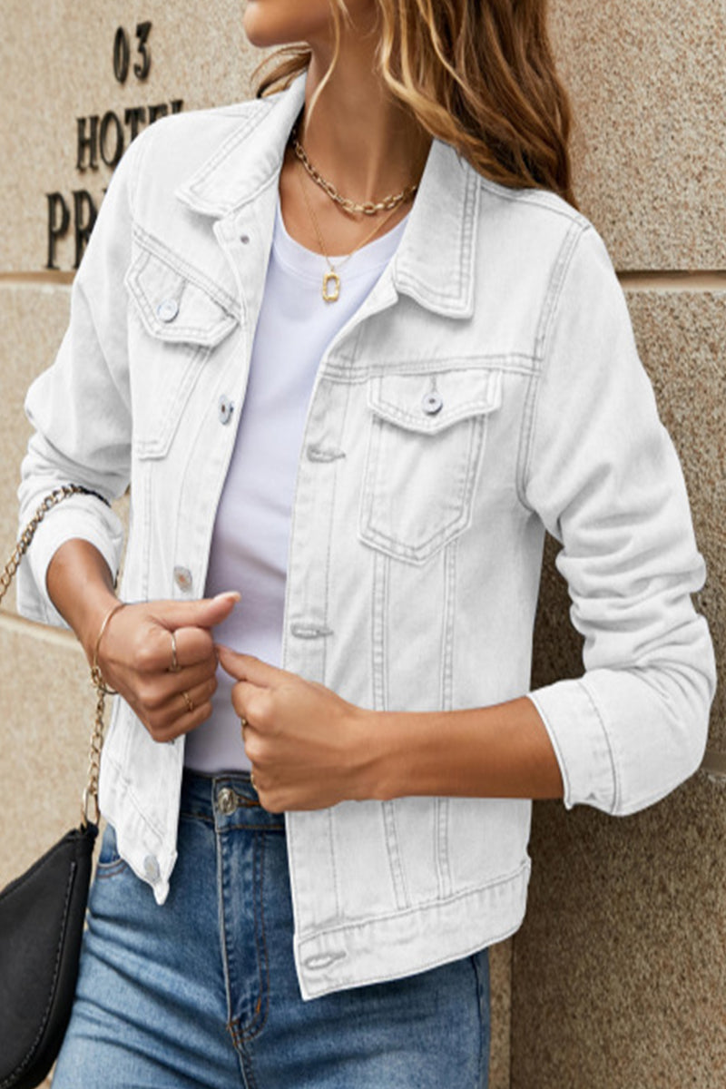 Kaynafashions - Casual Street Solid Patchwork Turndown Collar Outerwear