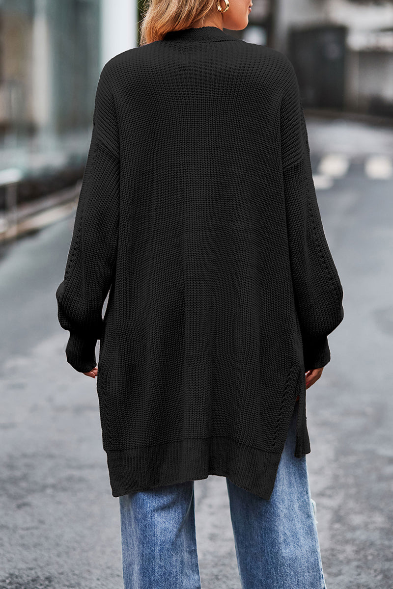 Kaynafashions - Street Solid Pocket Cardigan Collar Tops