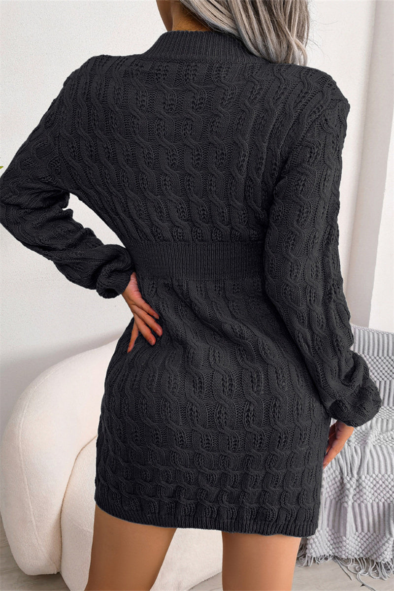 Kaynafashions - Fashion Casual Solid Patchwork O Neck Long Sleeve Dresses(3 Colors)