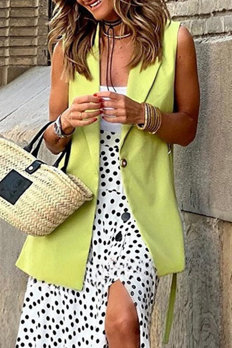 Kaynafashions - Street British Style Solid Buttons Turn-back Collar Tops