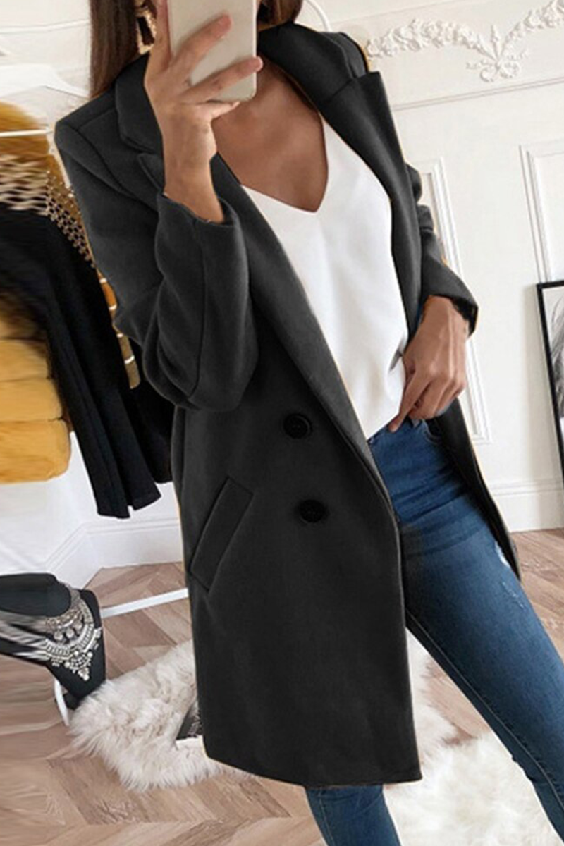 Kaynafashions - Casual Solid Patchwork Turndown Collar Outerwear(9 colors)