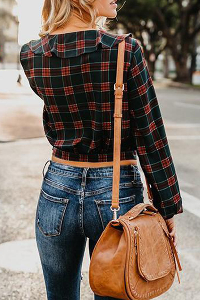 Kaynafashions - Fashion Casual Print Patchwork V Neck Tops