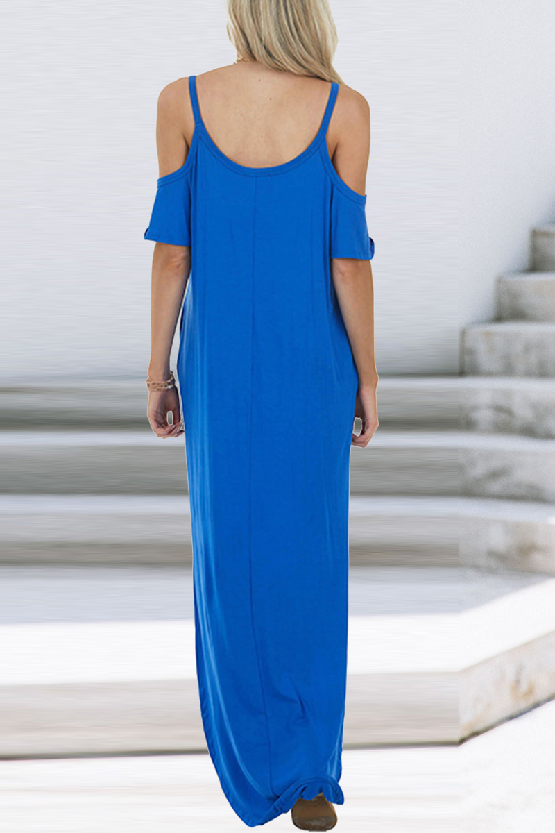 Kaynafashions - Casual Solid Patchwork Spaghetti Strap Straight Dresses(3 colors)