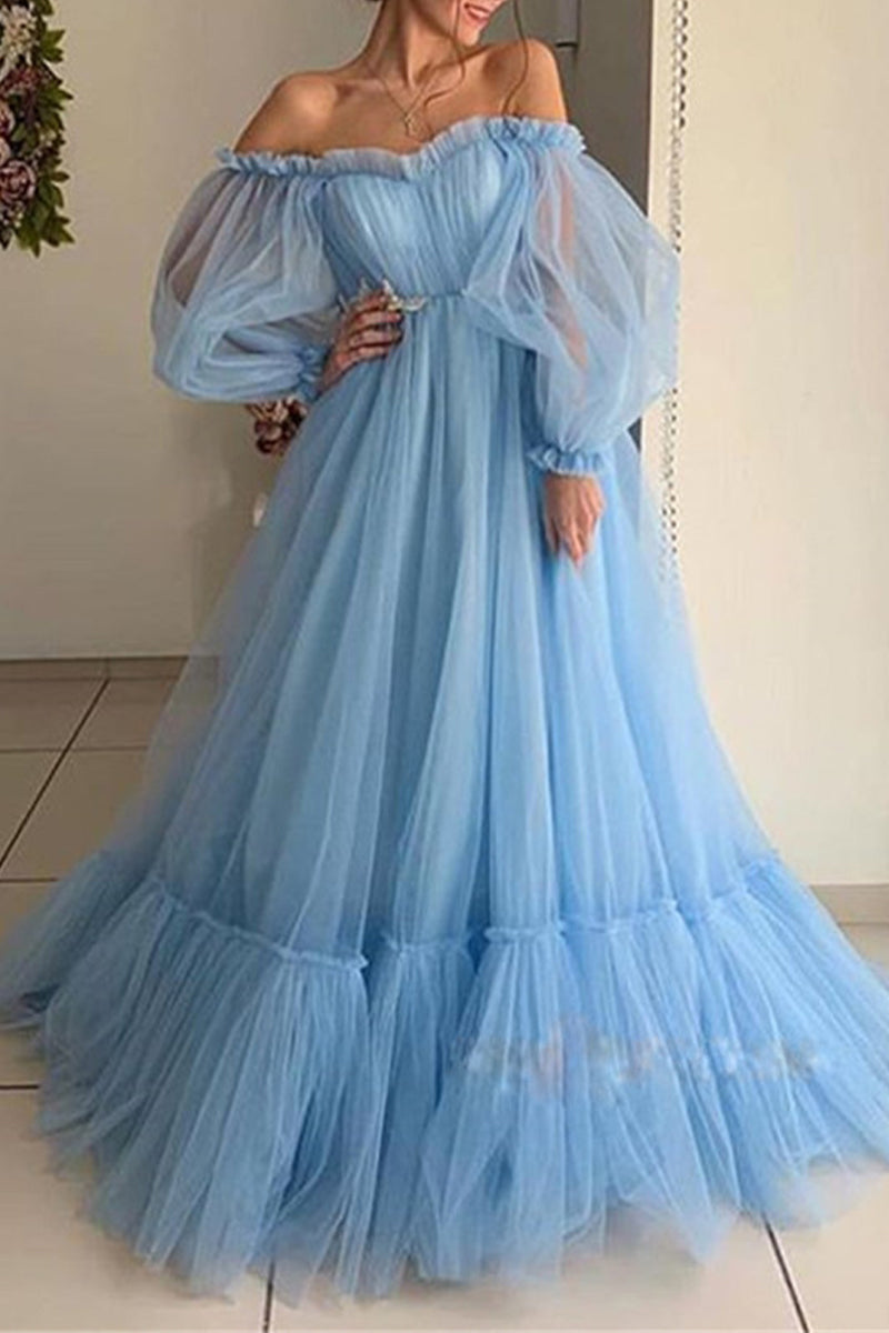 Kaynafashions - Elegant Formal Solid Patchwork Off the Shoulder Evening Dress Dresses(3 Colors)