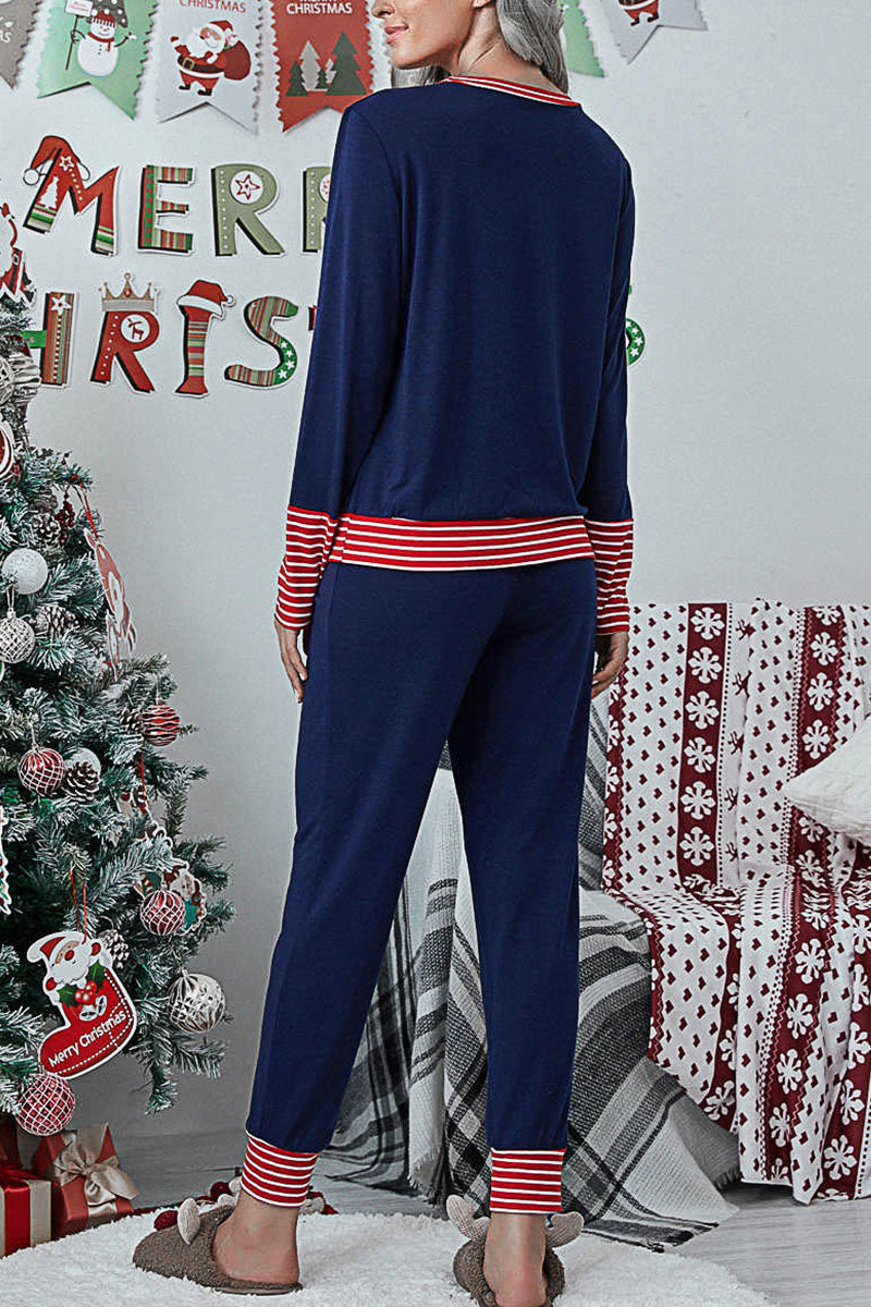 Kaynafashions - Fashion Living Print Patchwork O Neck Two Pieces