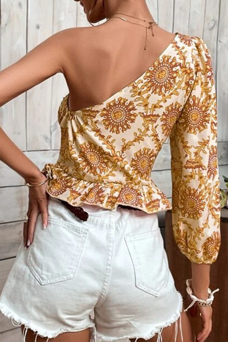 Kaynafashions - Vacation Print Flounce Tops