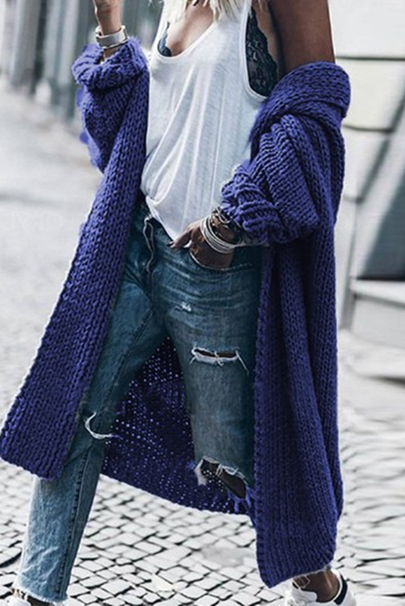 Kaynafashions - Casual Solid Patchwork Cardigan Collar Sweaters(5 colors)