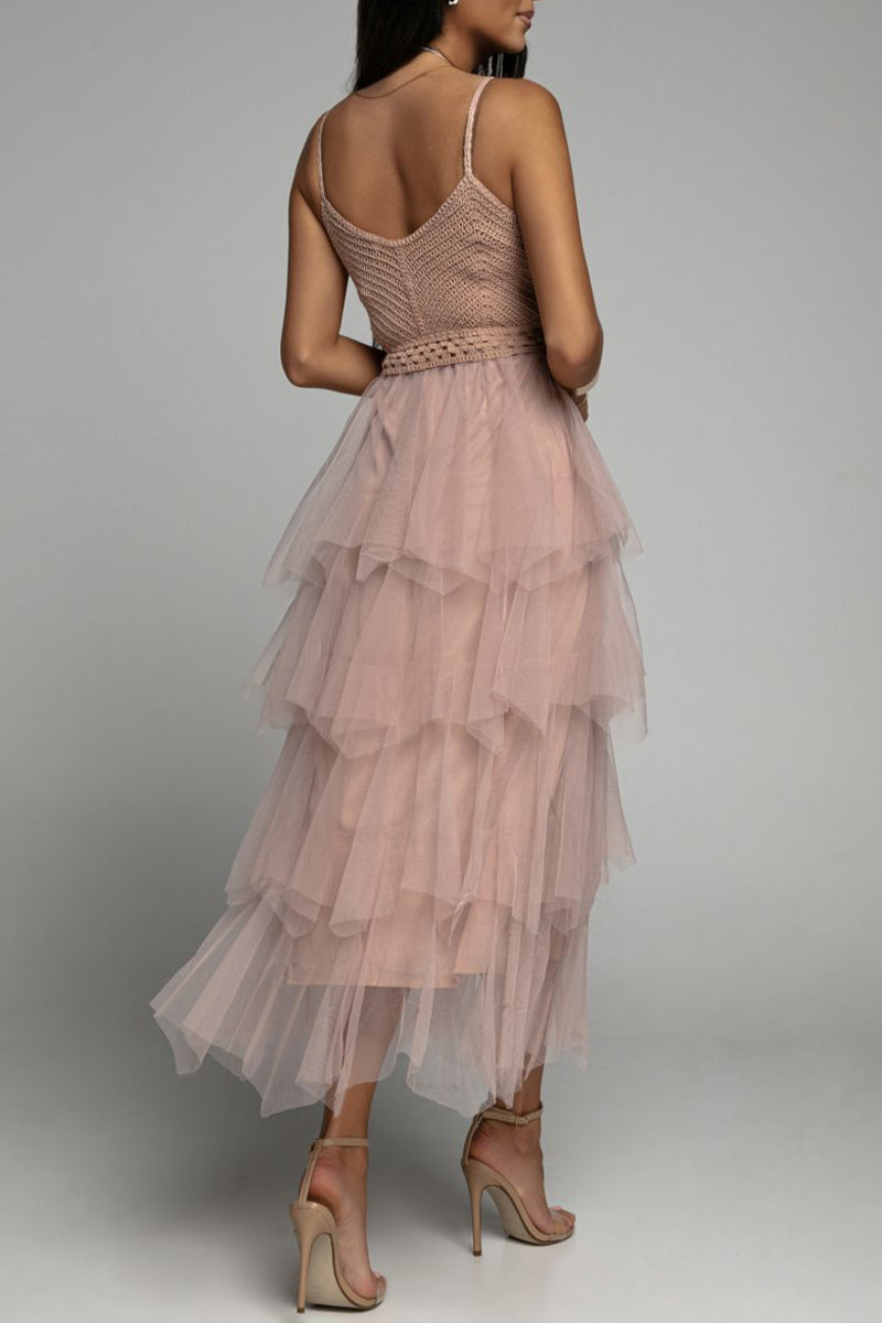 Kaynafashions - Celebrities Elegant Solid Patchwork Princess Dresses