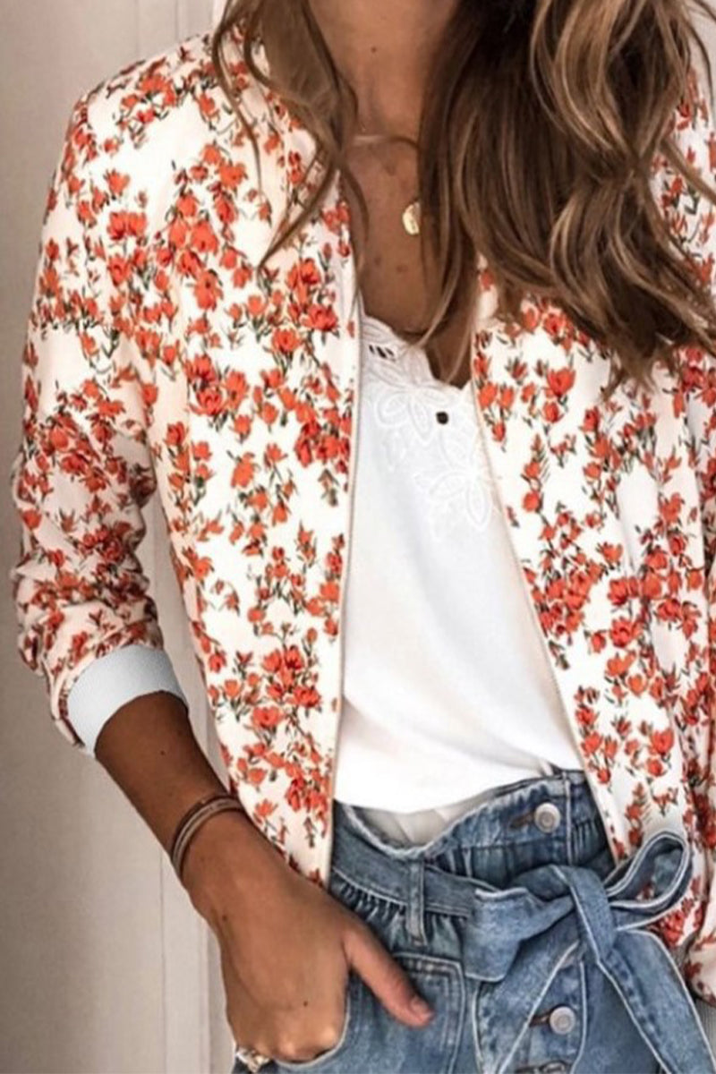 Kaynafashions - Fashion Floral Patchwork O Neck Outerwear(7 Colors)