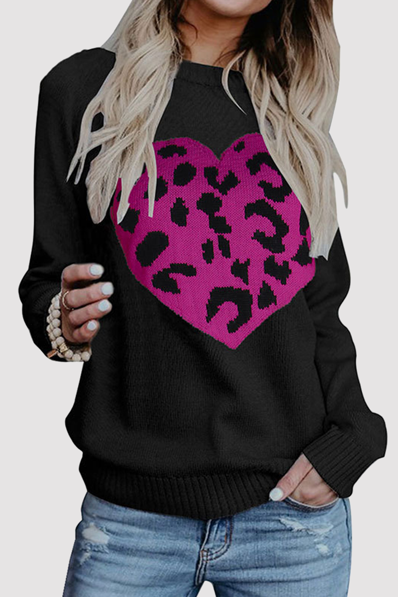 Kaynafashions -  Casual Print Patchwork O Neck Tops Sweater(4 colors)