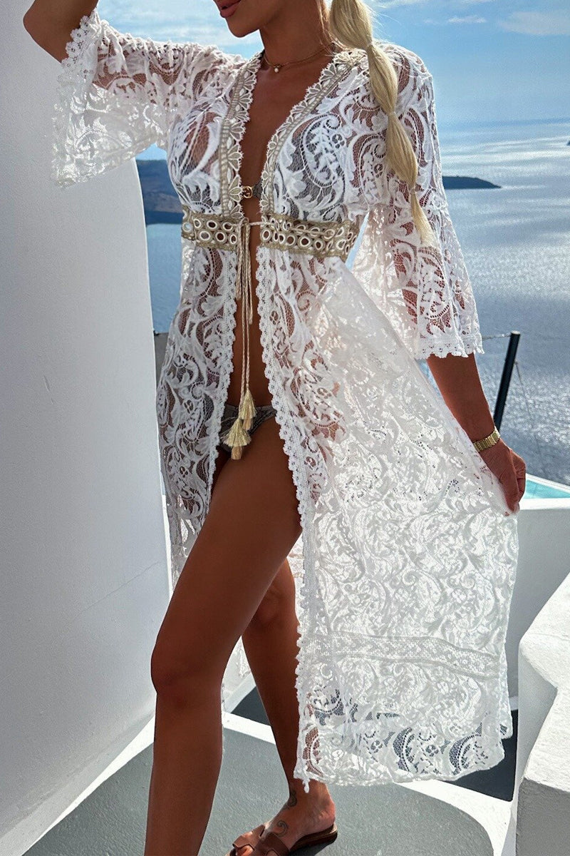 Kaynafashions - Sexy Vacation Solid Patchwork Swimwears Cover Up