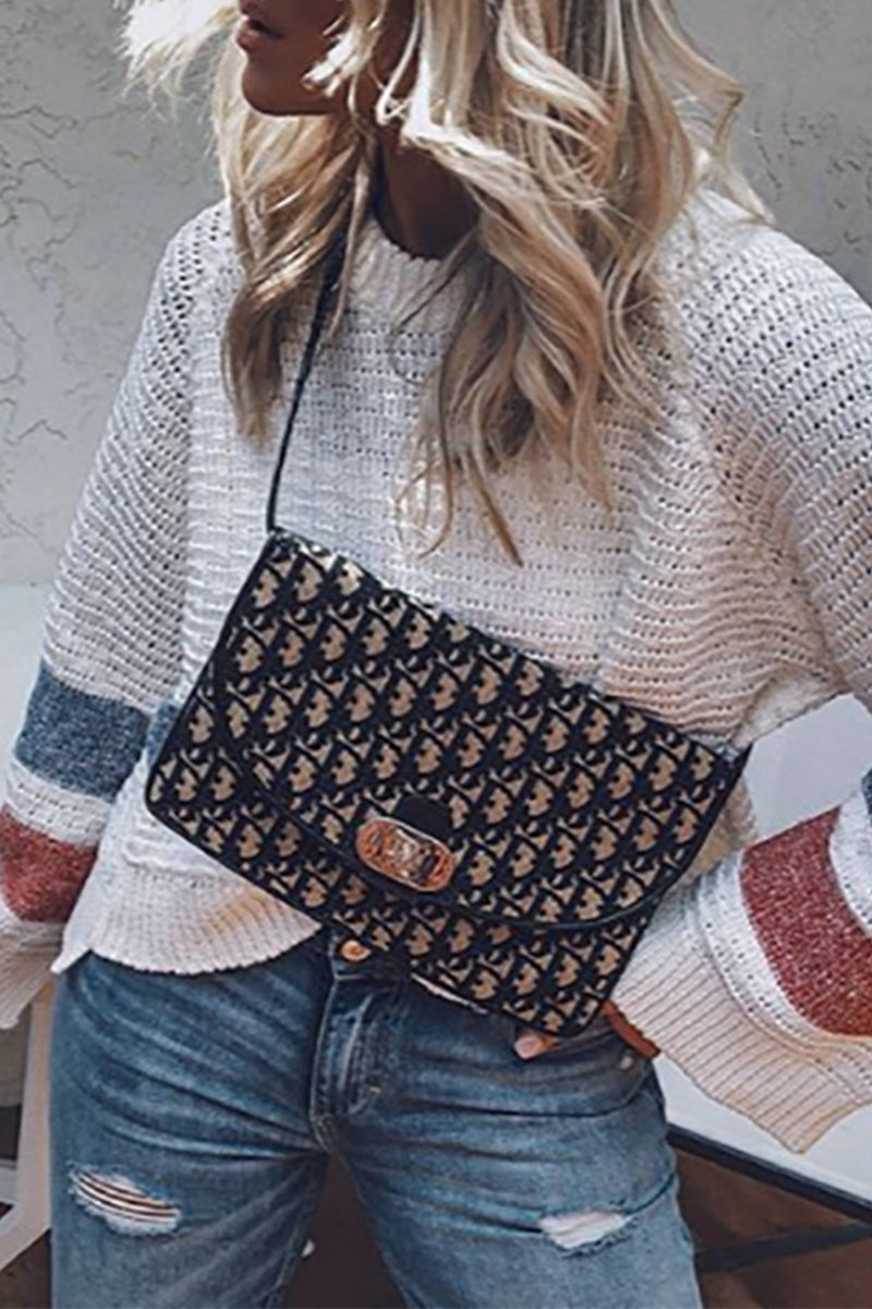 Kaynafashions - Street Striped Pierced Patchwork O Neck Tops