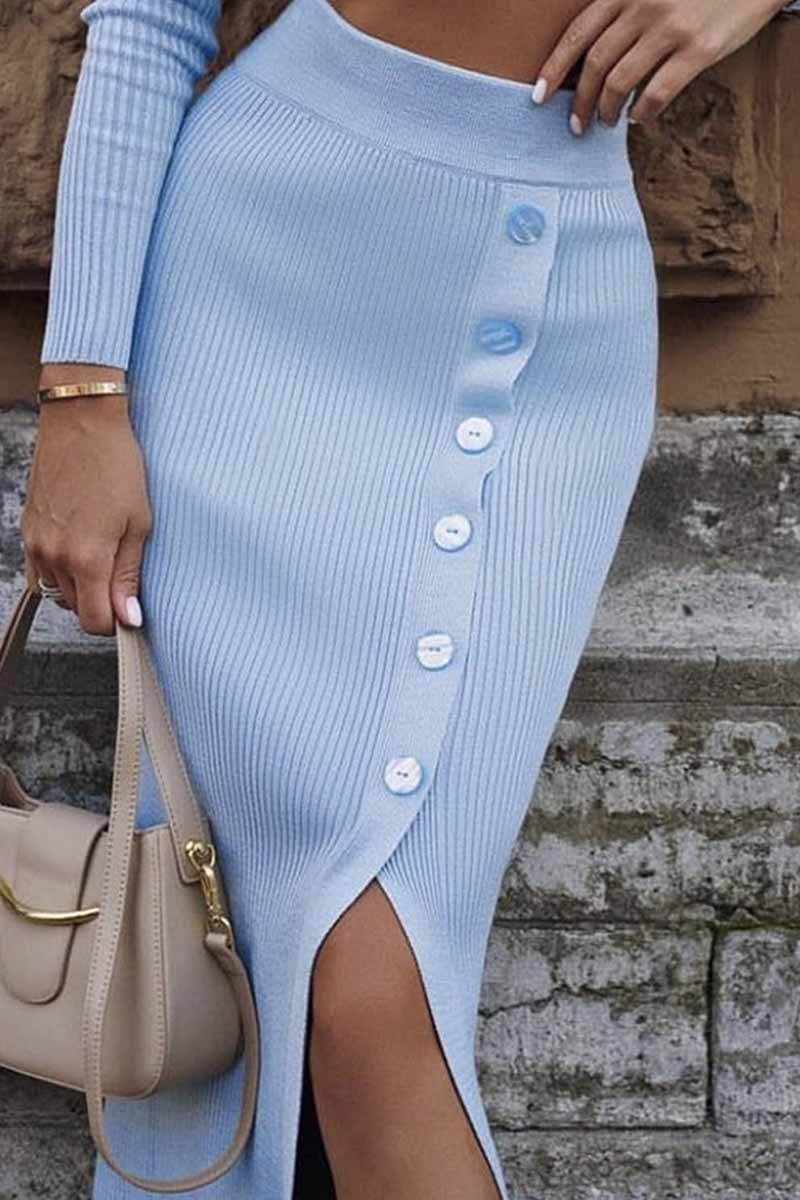 Kaynafashions - Elegant Solid Slit Pencil Bottoms(6 Colors)