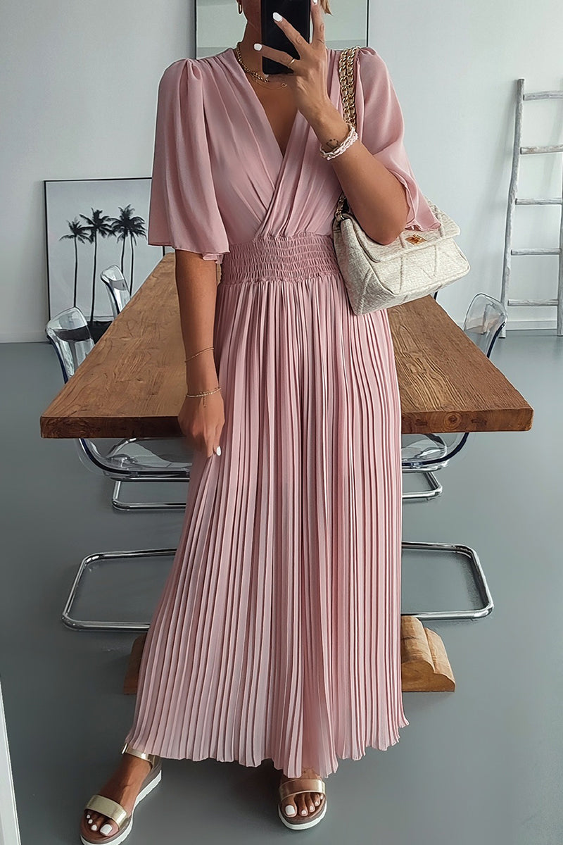 Kaynafashions - Casual Solid Fold V Neck Loose Jumpsuits