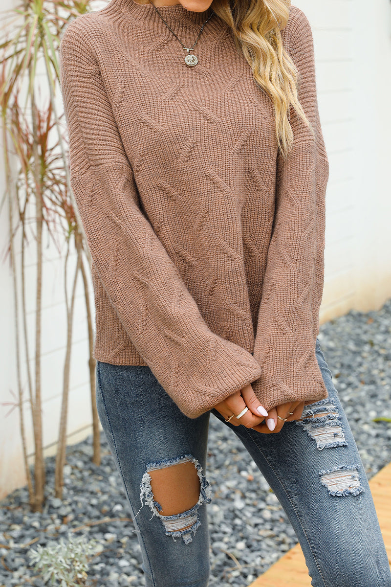 Kaynafashions - Solid Pullovers Half A Turtleneck Tops