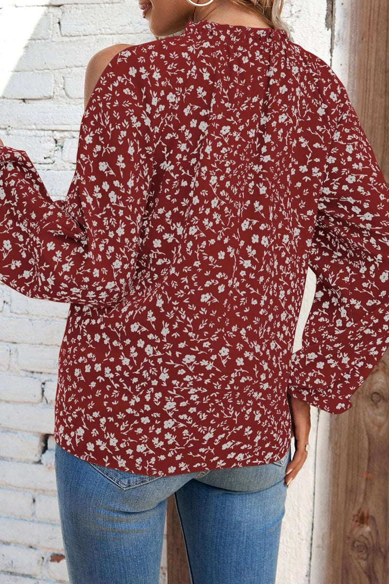 Kaynafashions - Sweet Print Patchwork O Neck Tops