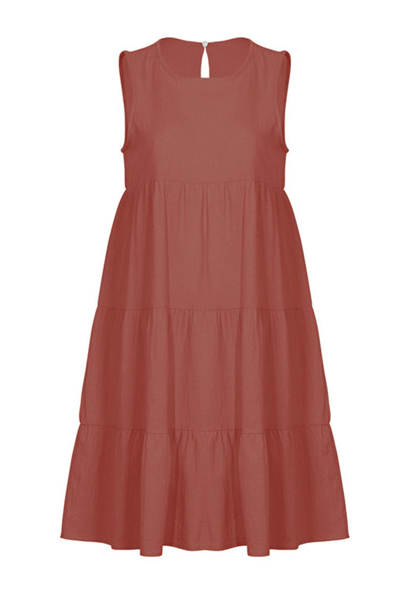 Kaynafashions - Fashion Casual Solid Patchwork O Neck Princess Dresses(6 Colors)