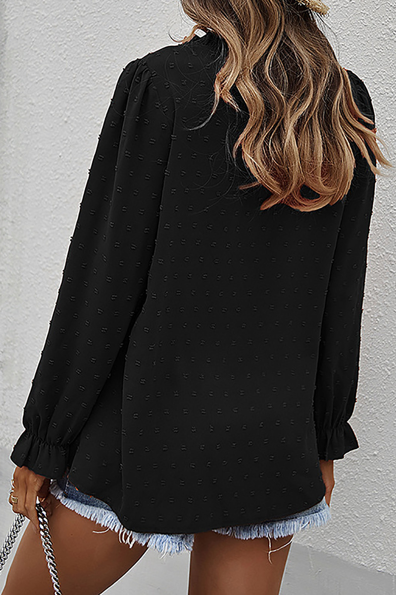 Kaynafashions - Casual Solid Patchwork V Neck Tops(4 colors)