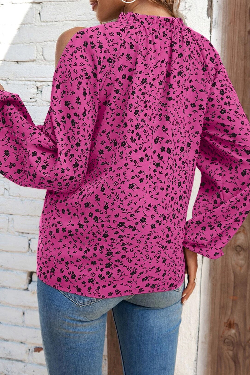 Kaynafashions - Sweet Print Patchwork O Neck Tops