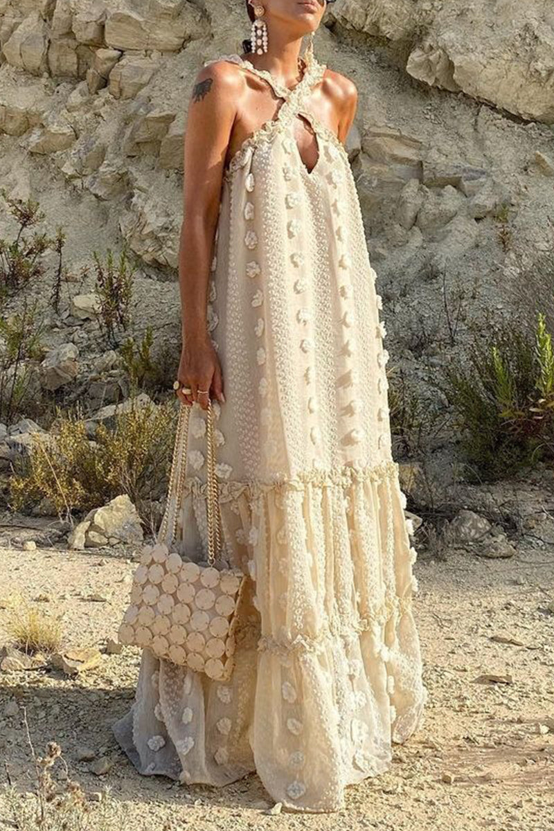 Kaynafashions - Casual British Style Solid Patchwork Halter A Line Dresses(6 Colors)