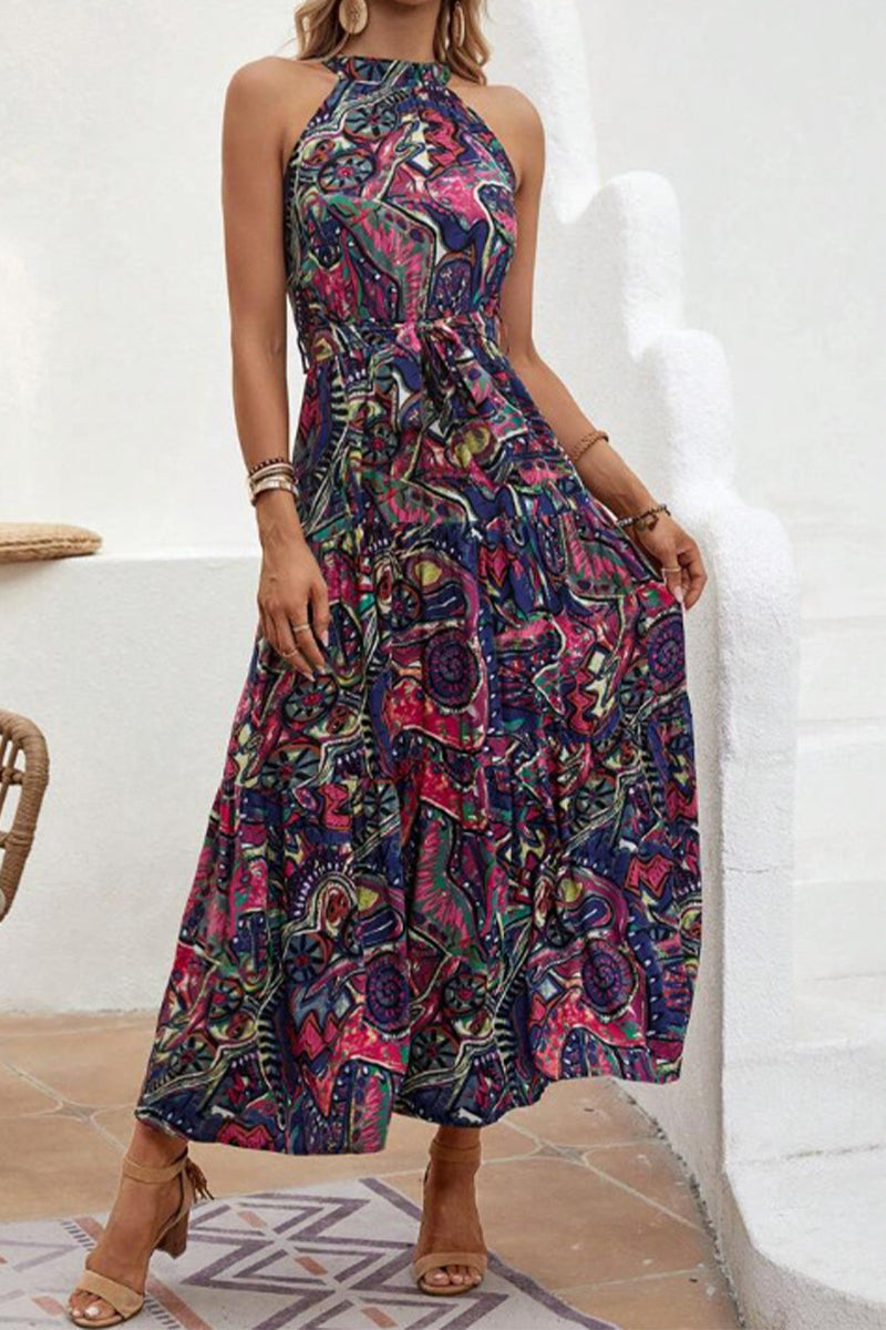 Kaynafashions - Bohemian Floral Patchwork Printed Dress Dresses