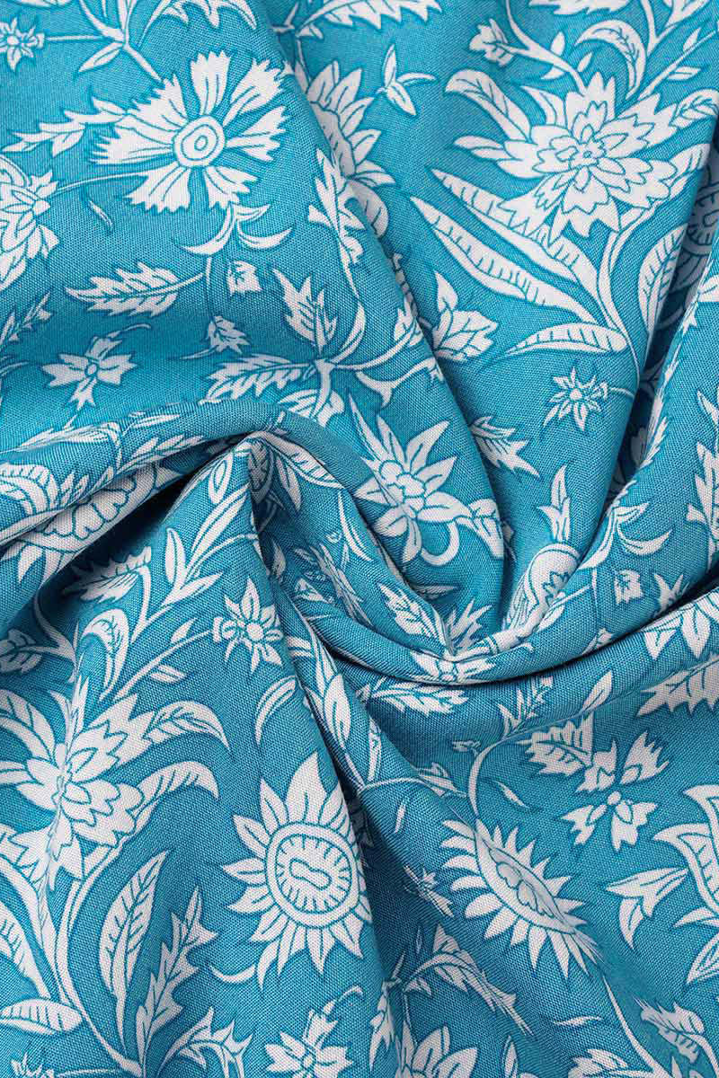 Kaynafashions - College Vacation Floral Patchwork Frenulum Asymmetrical Collar Beach Dress Dresses(6 Colors)