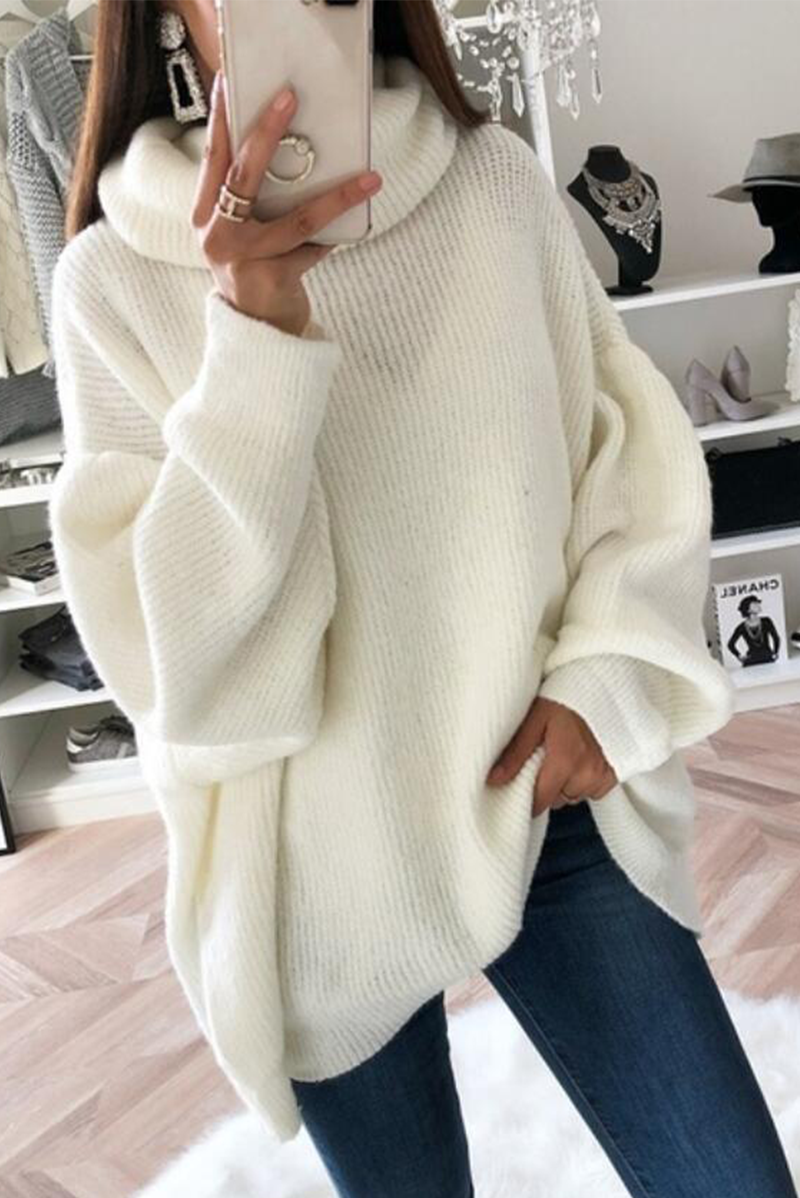 Kaynafashions - Fashion Solid Patchwork Turtleneck Sweaters(5 Colors)