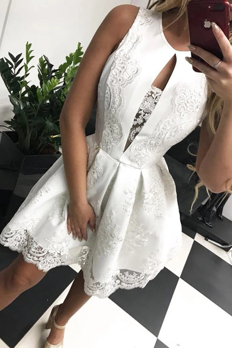 Kaynafashions - Elegant Formal Solid Lace U Neck Evening Dress Dresses