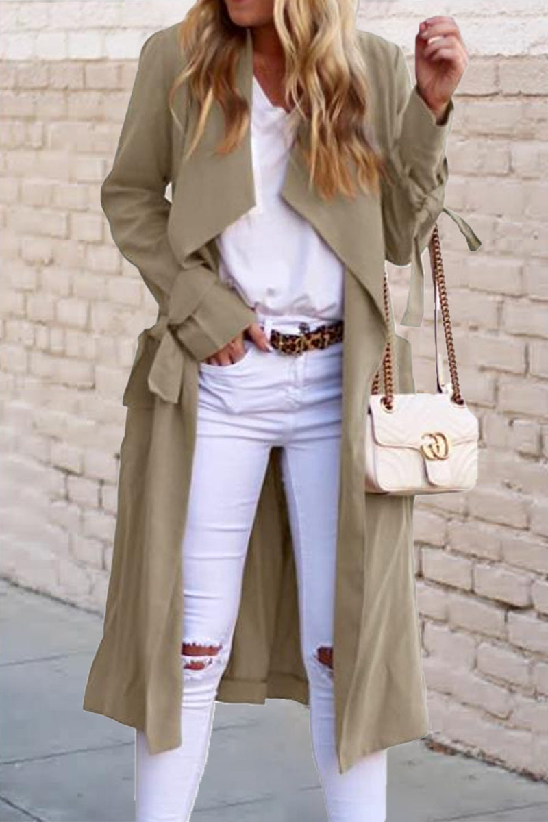 Kaynafashions - British Style Solid Frenulum Outerwear(6 Colors)