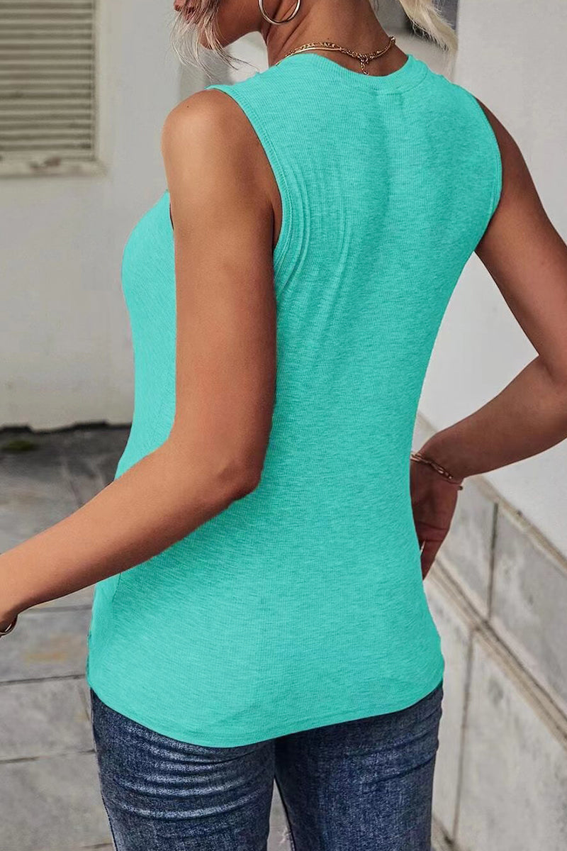 Kaynafashions - Sexy Street Solid Ripped O Neck Tops
