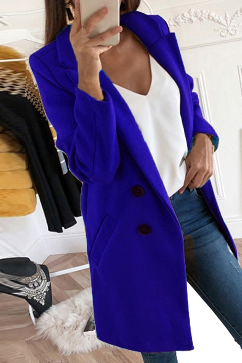 Kaynafashions - Casual Solid Patchwork Turndown Collar Outerwear(9 colors)