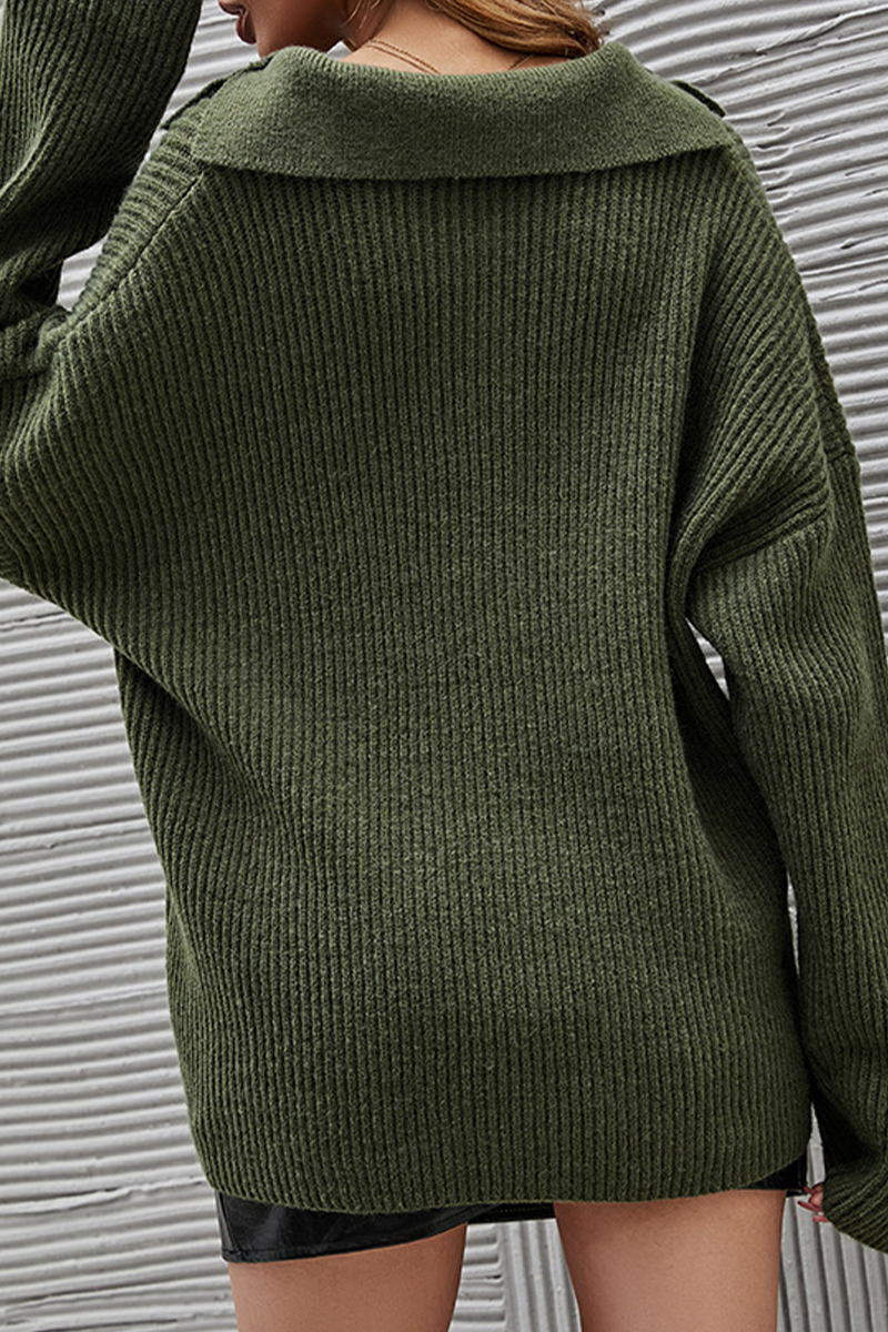 Kaynafashions - Casual Solid Patchwork Turndown Collar Tops(7 Colors)