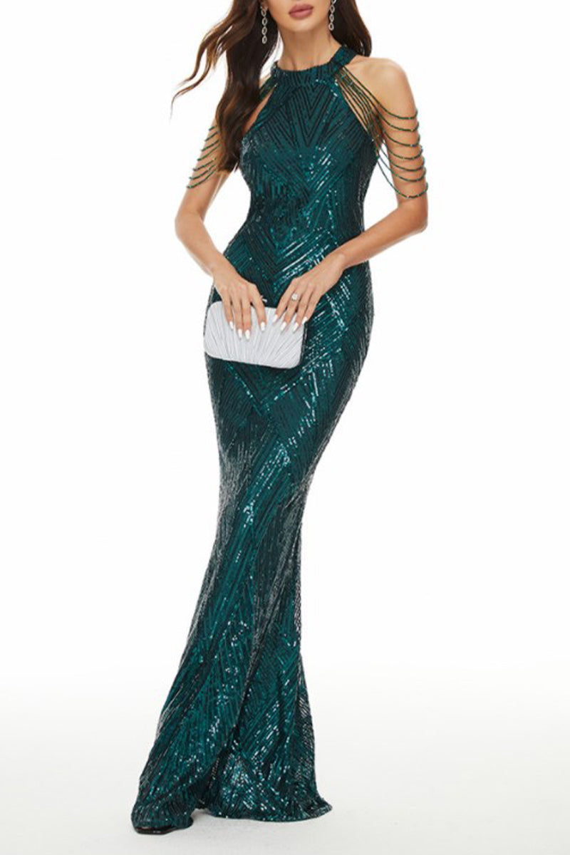 Kaynafashions - Elegant Formal Solid Patchwork Evening Dress Dresses(6 Colors)