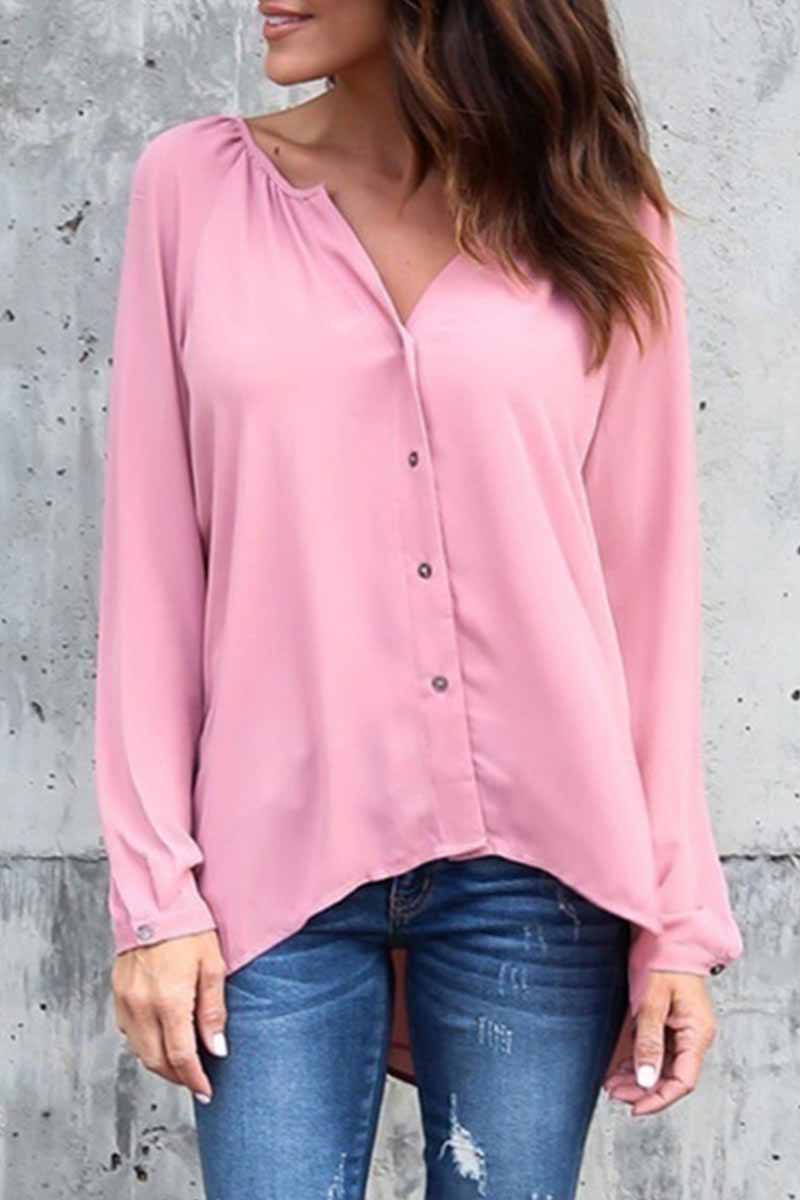 Kaynafashions - Elegant Solid V Neck Tops