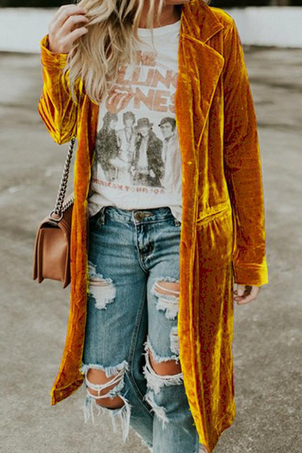 Kaynafashions - Fashion Retro Casual Buttons Outerwear(5 Colors)