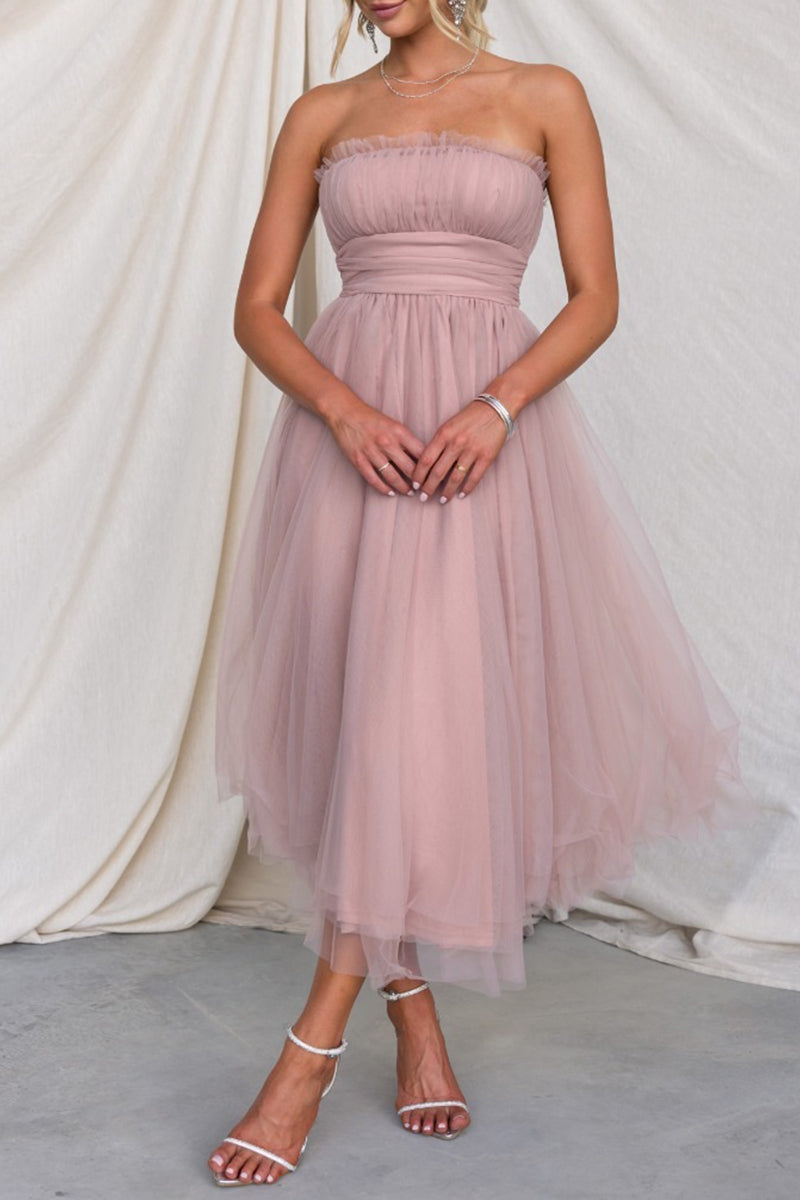 Kaynafashions - Celebrities Elegant Solid Zipper Strapless Evening Dress Dresses