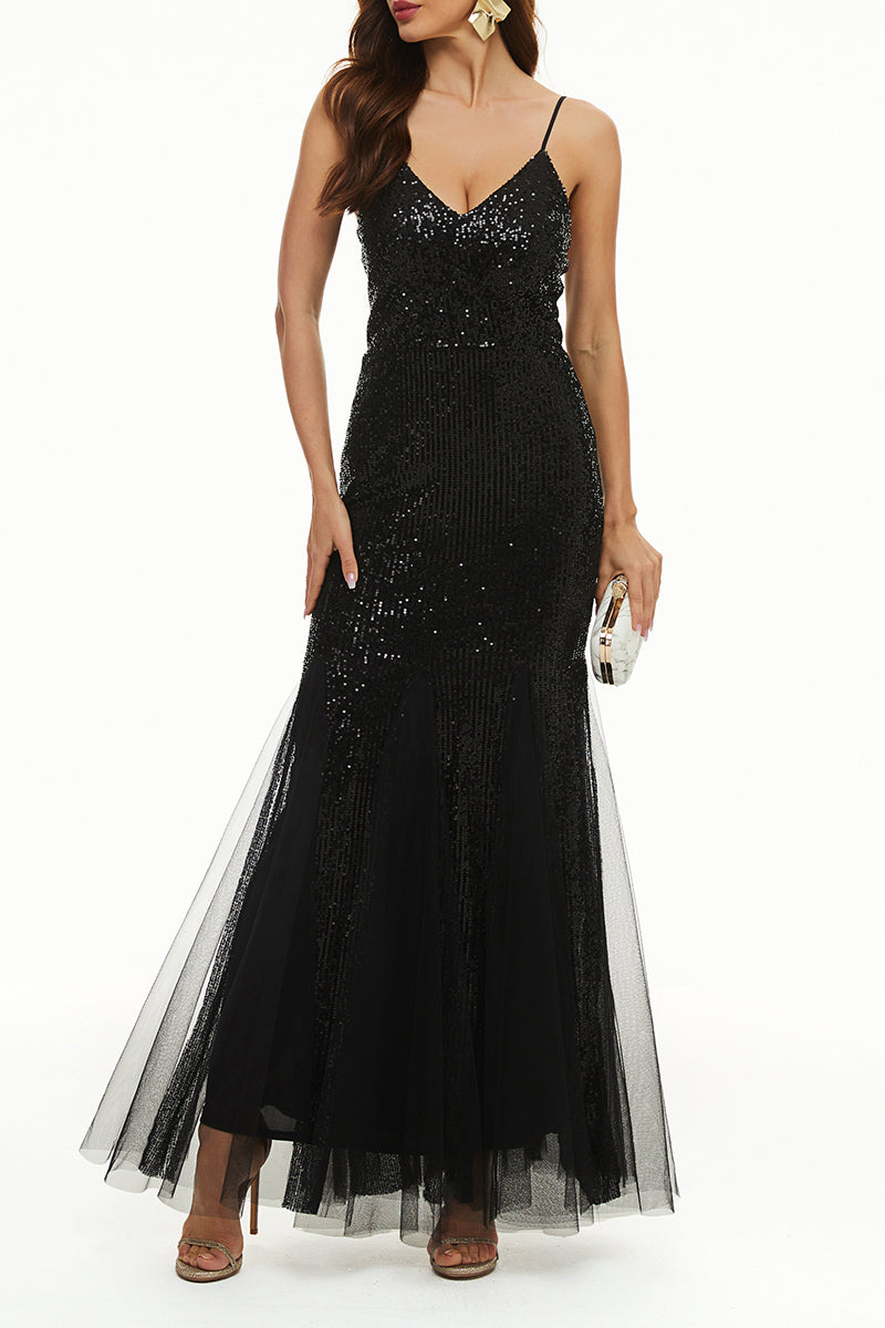 Kaynafashions - Sexy Formal Solid Patchwork V Neck Evening Dress Dresses(4 Colors)