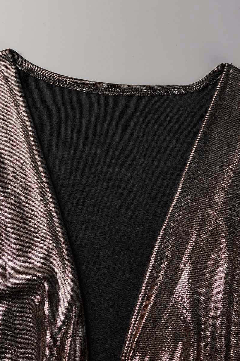 Kaynafashions - Celebrities Elegant Solid Fold V Neck A Line Dresses(4 Colors)