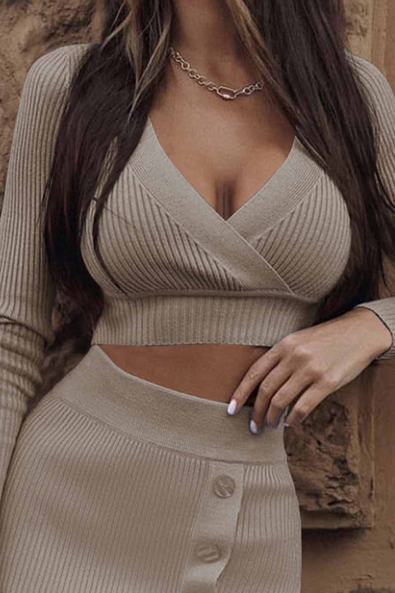 Kaynafashions - Elegant Solid Patchwork V Neck Tops(6 Colors)