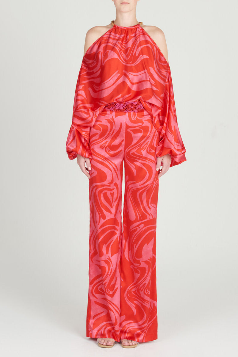 Kaynafashions - Casual Elegant Print Patchwork Off the Shoulder Long Sleeve Two Pieces(13 Colors)