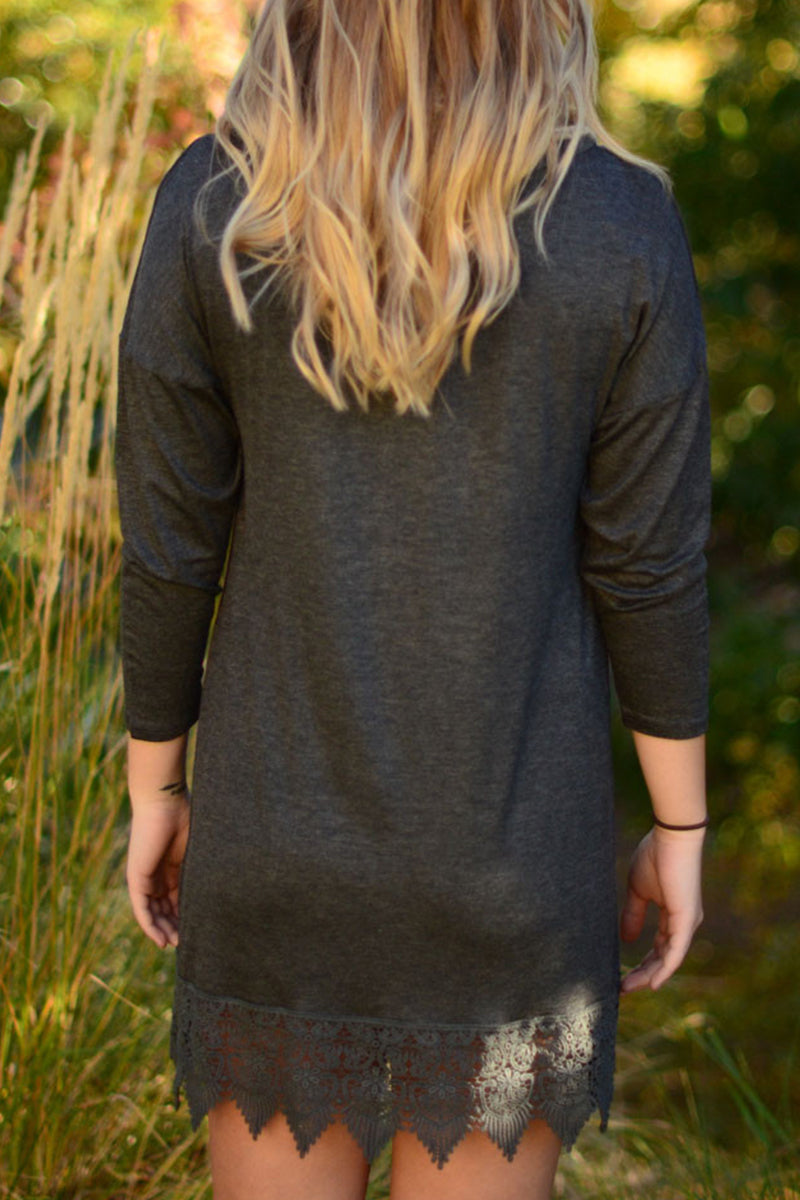 Kaynafashions - Casual Solid Patchwork O Neck Pencil Skirt Dresses