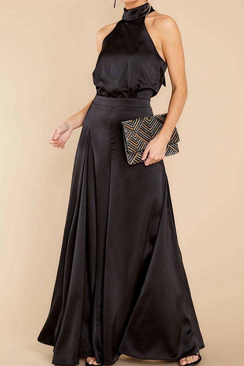 Kaynafashions - Fashion Casual Solid Patchwork Halter Loose Jumpsuits(5 Colors)