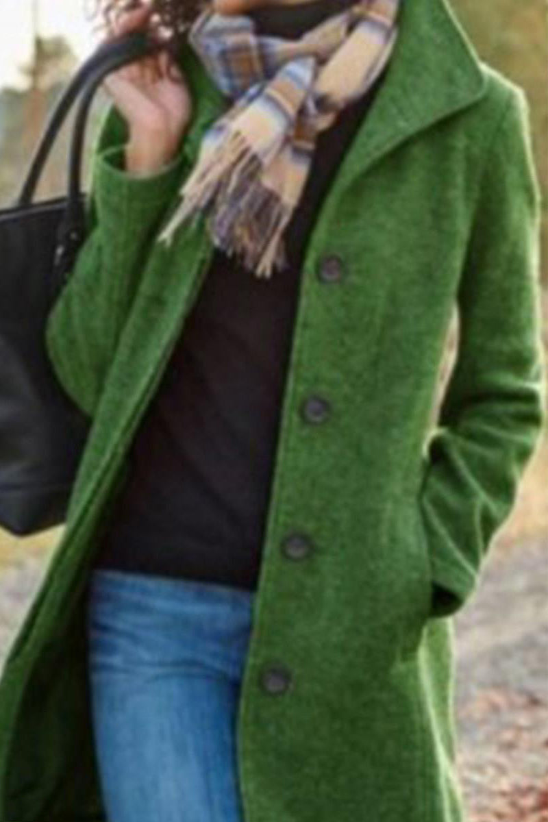 Kaynafashions - Casual Solid Patchwork Turn-back Collar Outerwear(4 Colors)