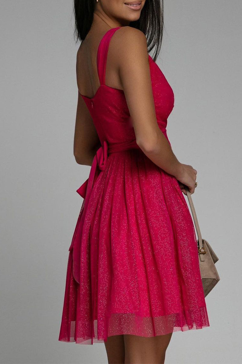 Kaynafashions - Sexy Elegant Print Mesh V Neck Evening Dress Dresses(3 Colors)